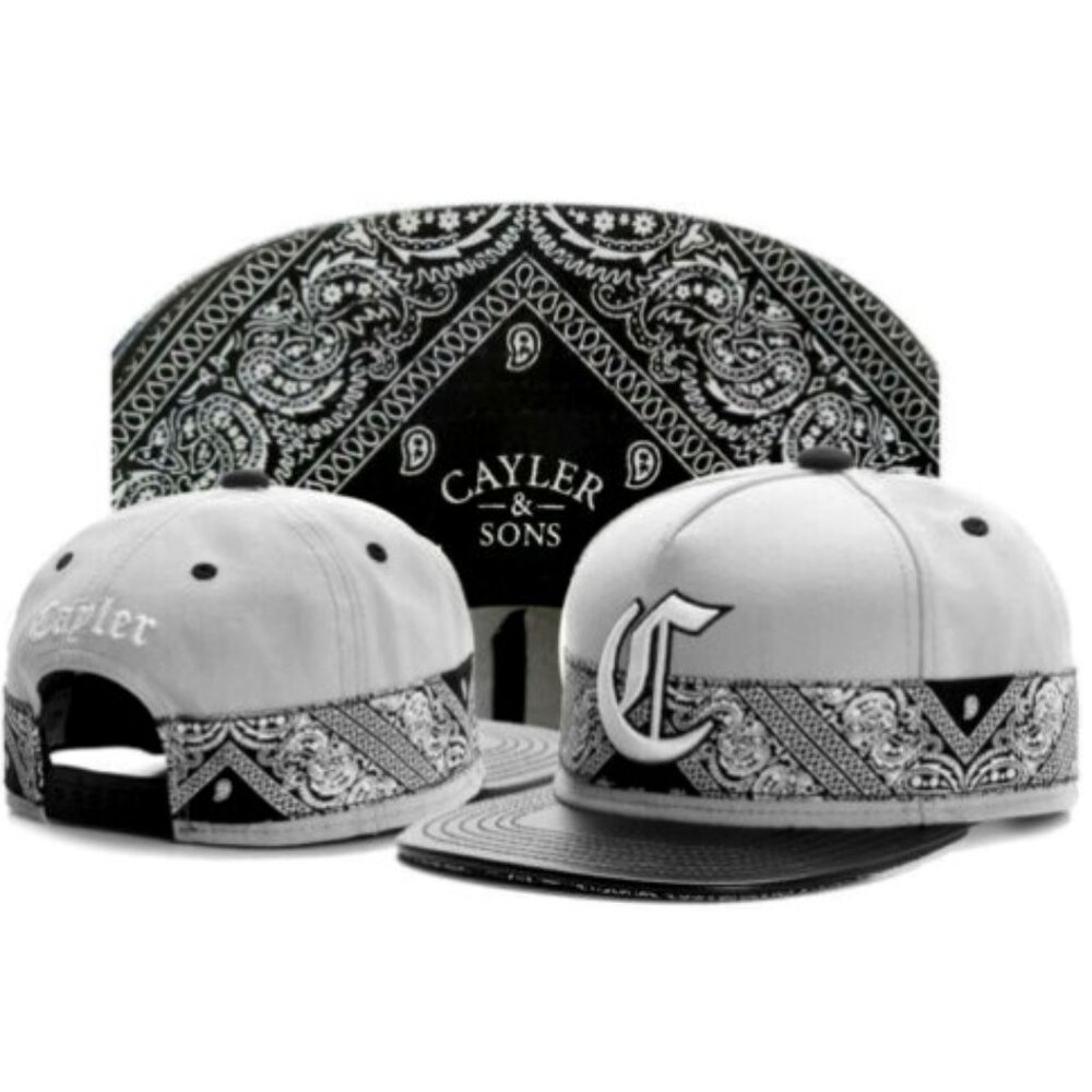 CAYLER & SONS 'Bandana' Ball Cap Gry/Blk/Wht- OS (Brand New!) Unisex